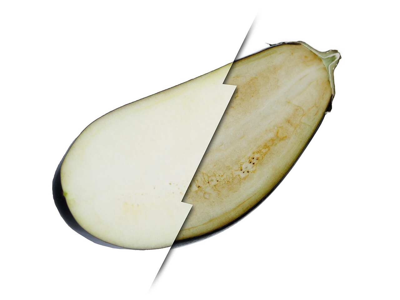 Fresh-Cut Eggplant treated with Food freshly vs. untreated
