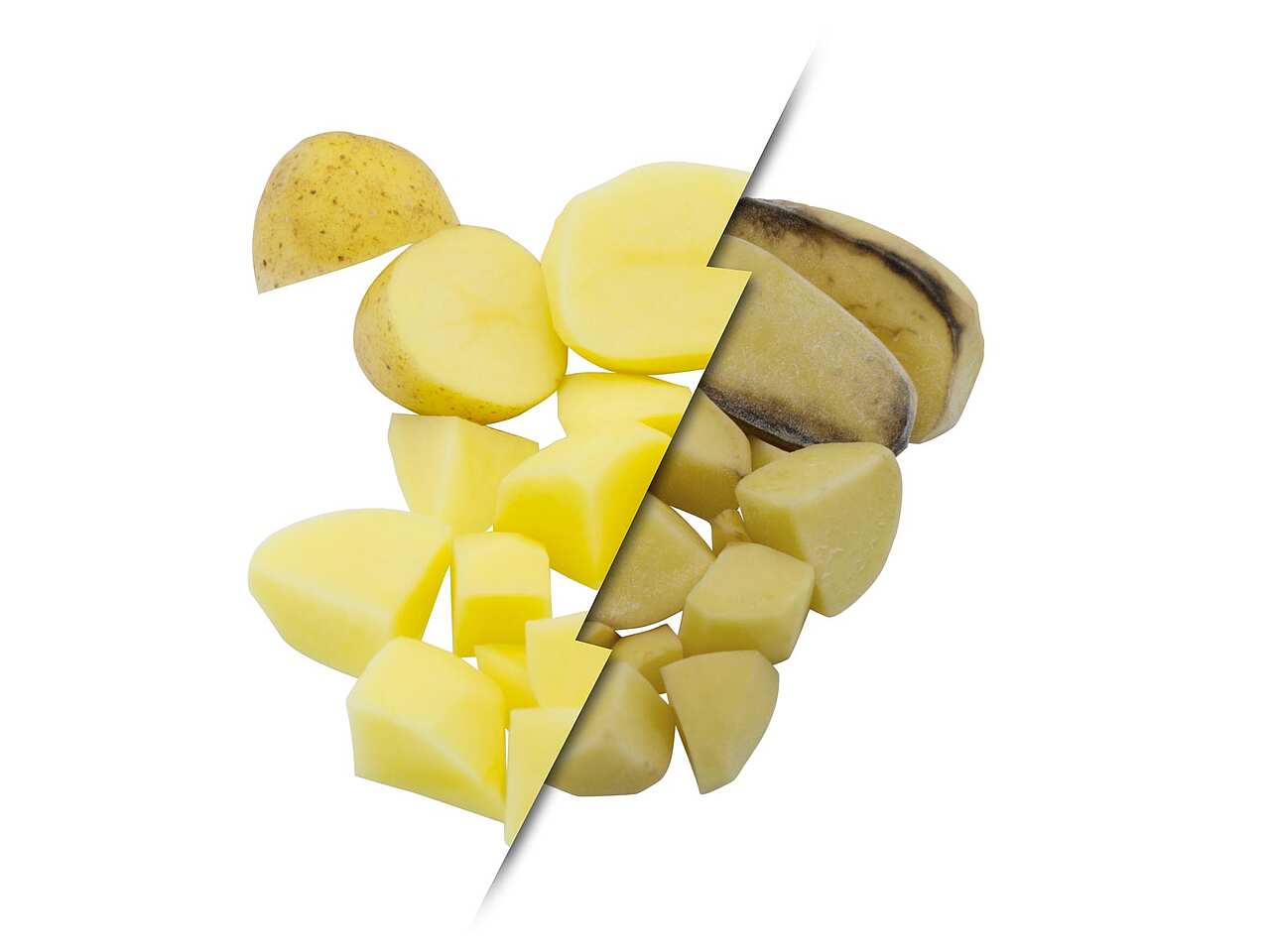 Fresh-Cut Potatoes treated with Food freshly vs. untreated